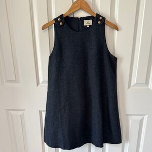 Tuckernuck Navy Sleeveless Swing Dress with Button Accents